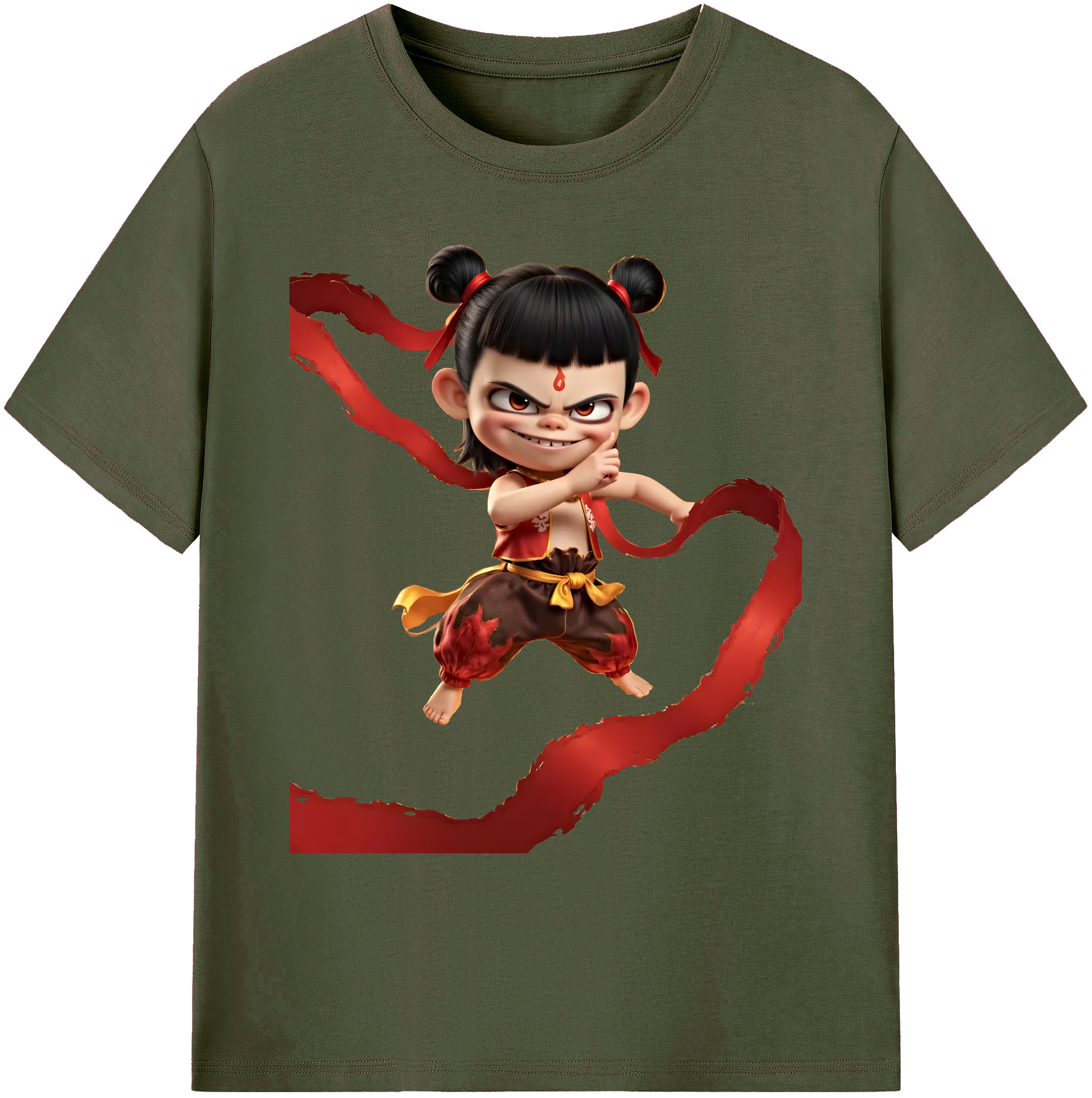 （画像用） Ne Zha 2 ナタ 魔童の大暴れ 綿100％ メンズ半袖Tシャツ｜肌触りやわらか＆通気性
